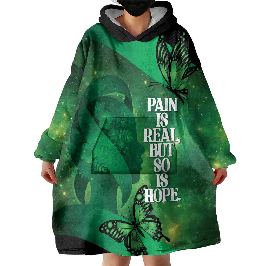 Personalised World Mental Health Awareness Month Wearable Blanket Hoodie Warriors Brave Strong Galaxy Vibes LT14 - Polynesian Pride