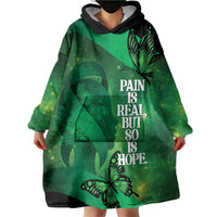 Personalised World Mental Health Awareness Month Wearable Blanket Hoodie Warriors Brave Strong Galaxy Vibes LT14 - Polynesian Pride