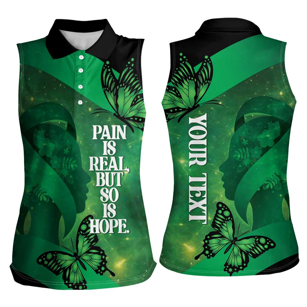 Personalised World Mental Health Awareness Month Women Sleeveless Polo Shirt Warriors Brave Strong Galaxy Vibes