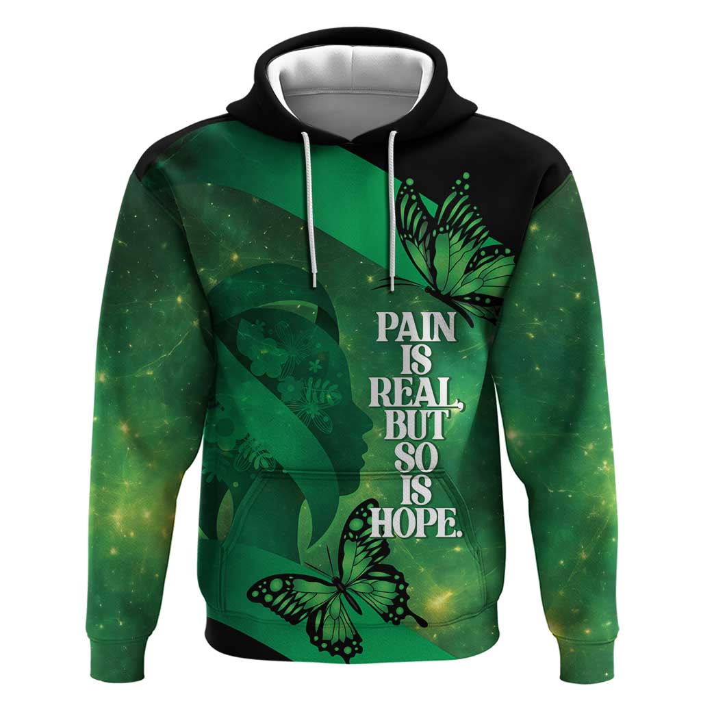 Personalised World Mental Health Awareness Month Zip Hoodie Warriors Brave Strong Galaxy Vibes