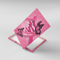 Polynesia Breast Cancer Awareness Month Canvas Wall Art Pink Ribbon Mix Butterflies LT14 With Frame Pink - Polynesian Pride