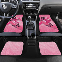 Polynesia Breast Cancer Awareness Month Car Mats Pink Ribbon Mix Butterflies LT14 Set 4pcs Pink - Polynesian Pride