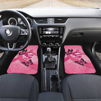 Polynesia Breast Cancer Awareness Month Car Mats Pink Ribbon Mix Butterflies LT14 Set 2pcs - Front Pink - Polynesian Pride