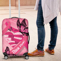 Polynesia Breast Cancer Awareness Month Luggage Cover Pink Ribbon Mix Butterflies