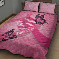 Polynesia Breast Cancer Awareness Month Quilt Bed Set Pink Ribbon Mix Butterflies