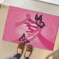 Polynesia Breast Cancer Awareness Month Rubber Doormat Pink Ribbon Mix Butterflies LT14 - Polynesian Pride