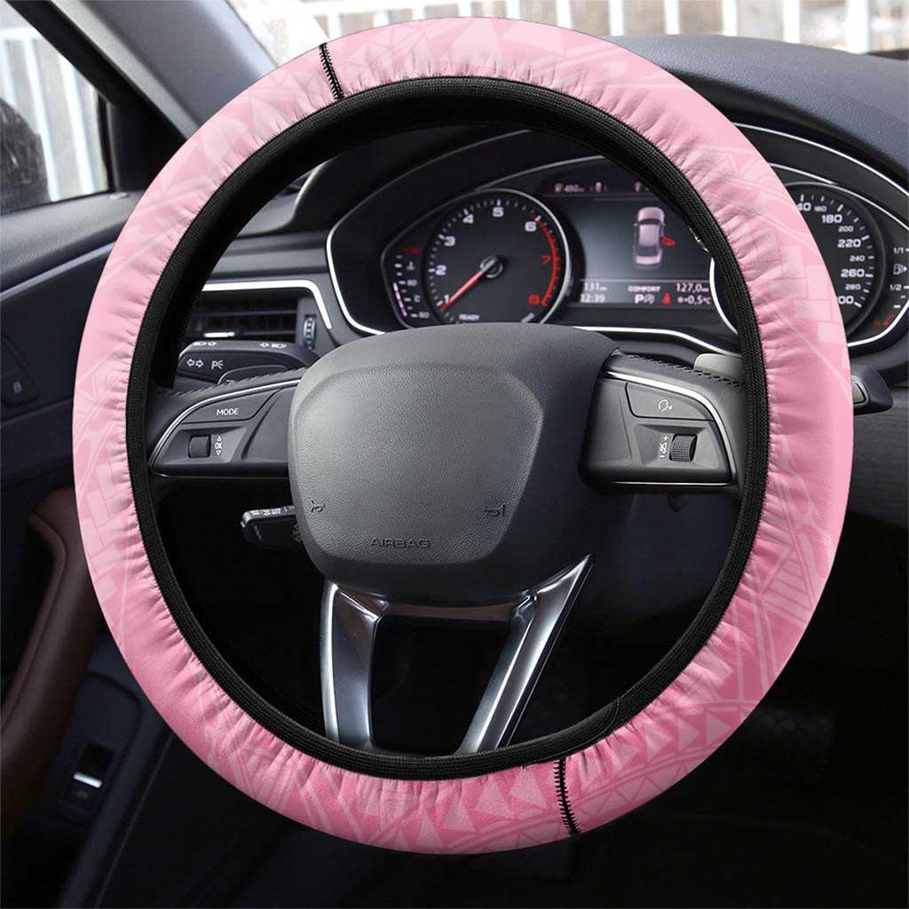 Polynesia Breast Cancer Awareness Month Steering Wheel Cover Pink Ribbon Mix Butterflies LT14 - Polynesian Pride