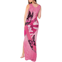 Polynesia Breast Cancer Awareness Month Tank Maxi Dress Pink Ribbon Mix Butterflies