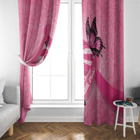 Polynesia Breast Cancer Awareness Month Window Curtain Pink Ribbon Mix Butterflies