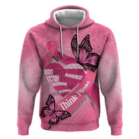 Polynesia Breast Cancer Awareness Month Zip Hoodie Pink Ribbon Mix Butterflies