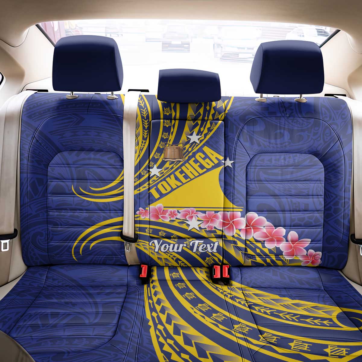 Personalised Tokelau Tokehega Day Back Car Seat Cover Tokelauan Tatau Flag Color - Polynesian Pride