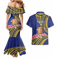 Personalised Tokelau Tokehega Day Couples Matching Mermaid Dress and Hawaiian Shirt Tokelauan Tatau Flag Color - Polynesian Pride