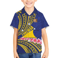 Personalised Tokelau Tokehega Day Family Matching Off Shoulder Short Dress and Hawaiian Shirt Tokelauan Tatau Flag Color - Polynesian Pride