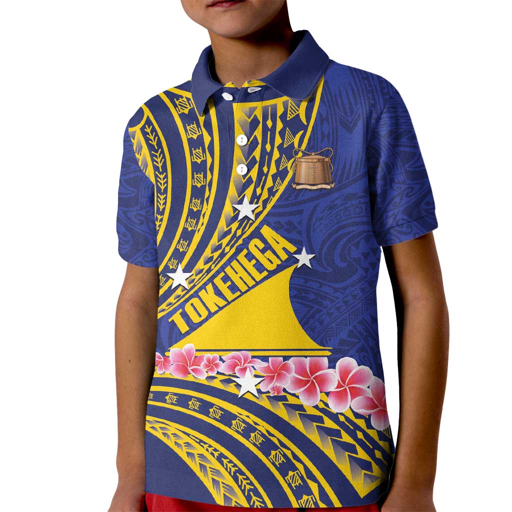 Personalised Tokelau Tokehega Day Kid Polo Shirt Tokelauan Tatau Flag Color - Polynesian Pride