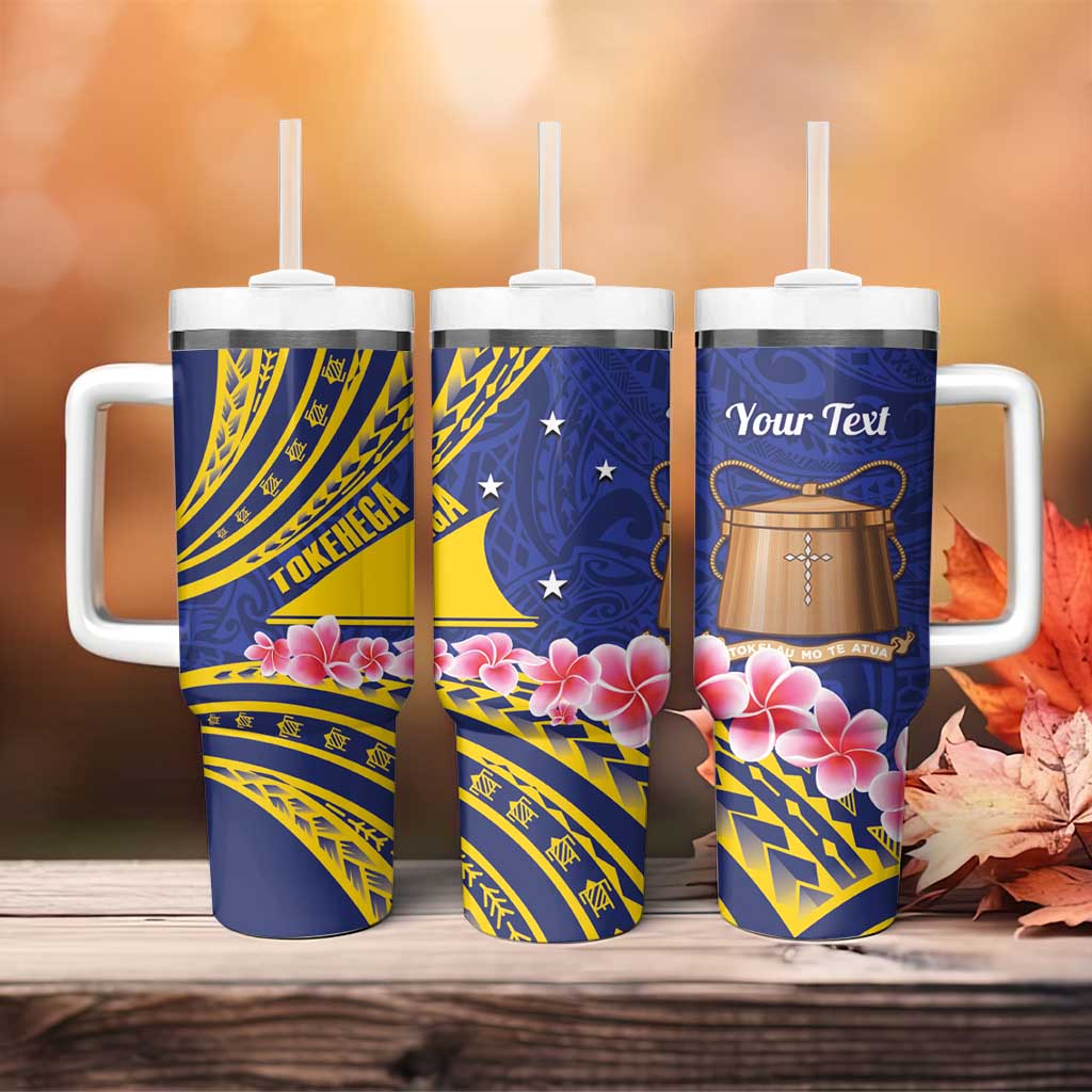 Personalised Tokelau Tokehega Day Tumbler With Handle Tokelauan Tatau Flag Color - Polynesian Pride