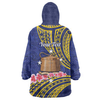 Personalised Tokelau Tokehega Day Wearable Blanket Hoodie Tokelauan Tatau Flag Color - Polynesian Pride