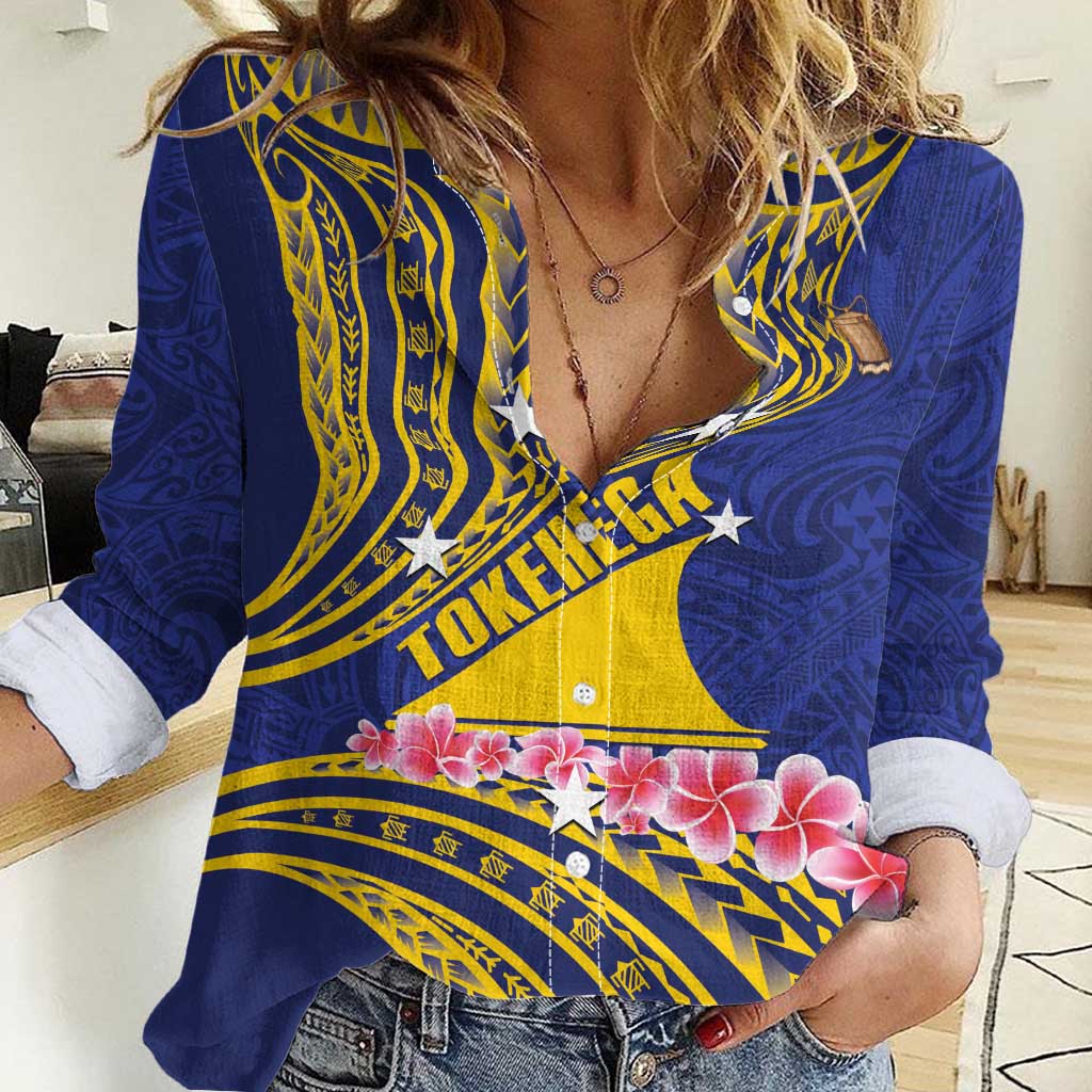Personalised Tokelau Tokehega Day Women Casual Shirt Tokelauan Tatau Flag Color - Polynesian Pride