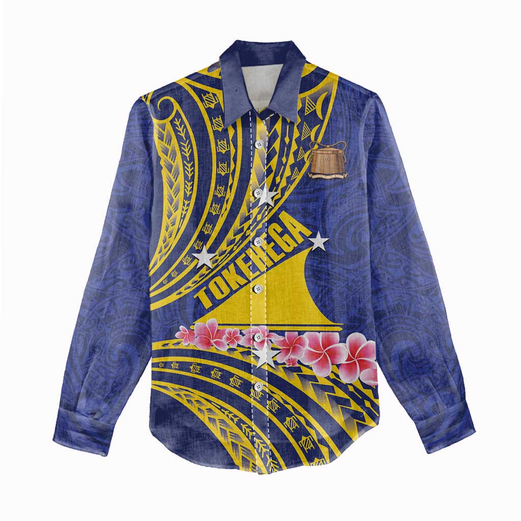 Personalised Tokelau Tokehega Day Women Casual Shirt Tokelauan Tatau Flag Color - Polynesian Pride
