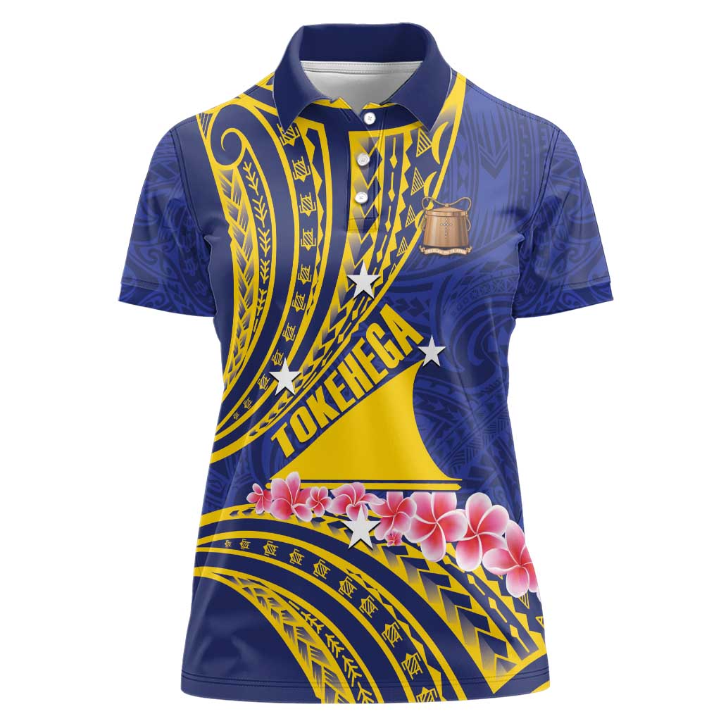 Personalised Tokelau Tokehega Day Women Polo Shirt Tokelauan Tatau Flag Color - Polynesian Pride