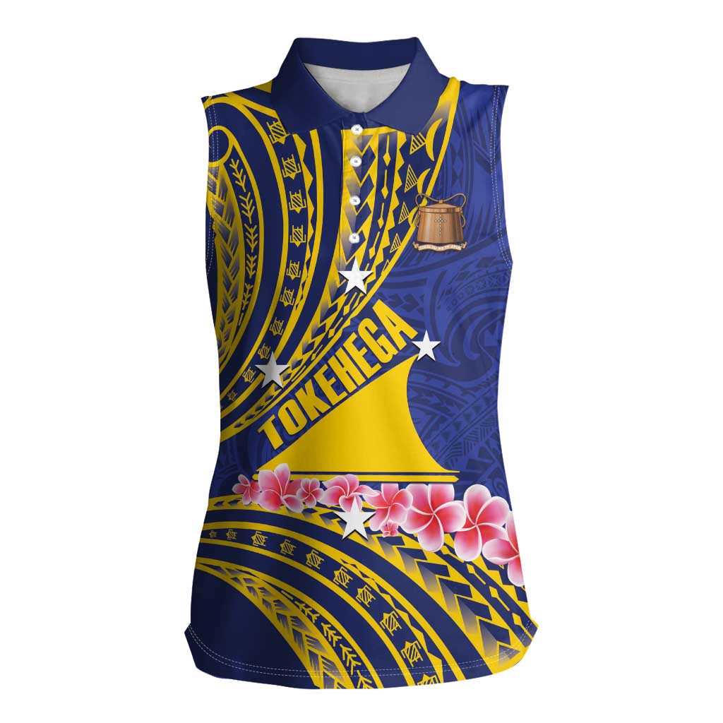 Personalised Tokelau Tokehega Day Women Sleeveless Polo Shirt Tokelauan Tatau Flag Color - Polynesian Pride