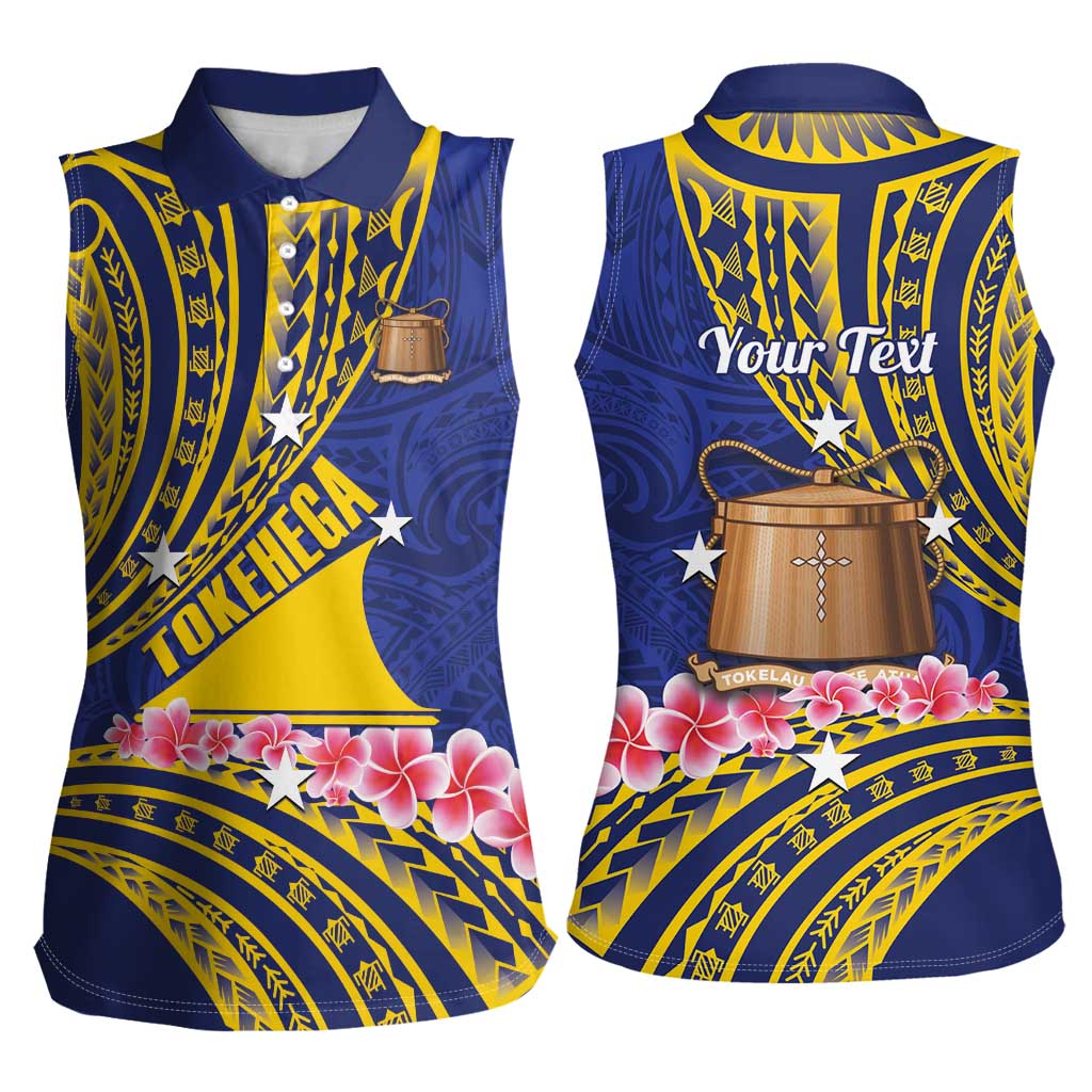 Personalised Tokelau Tokehega Day Women Sleeveless Polo Shirt Tokelauan Tatau Flag Color - Polynesian Pride