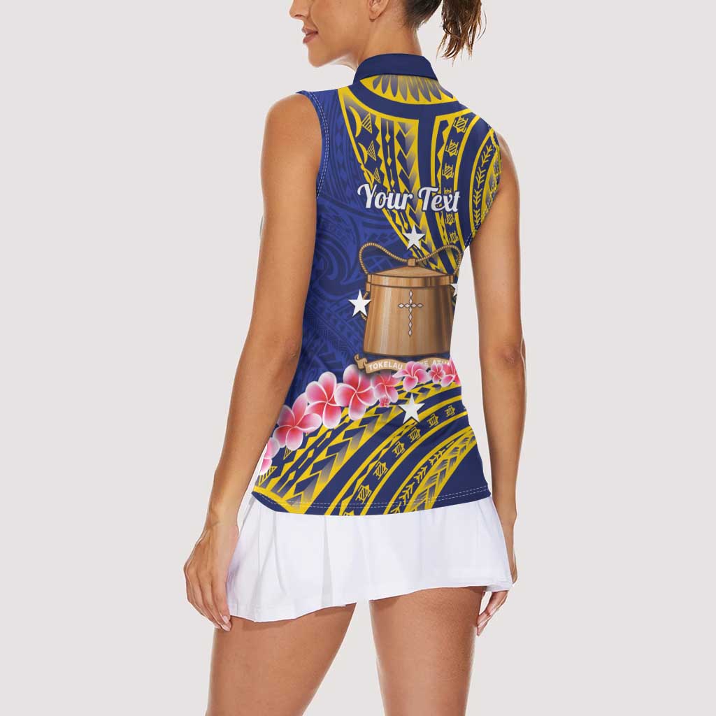 Personalised Tokelau Tokehega Day Women Sleeveless Polo Shirt Tokelauan Tatau Flag Color - Polynesian Pride