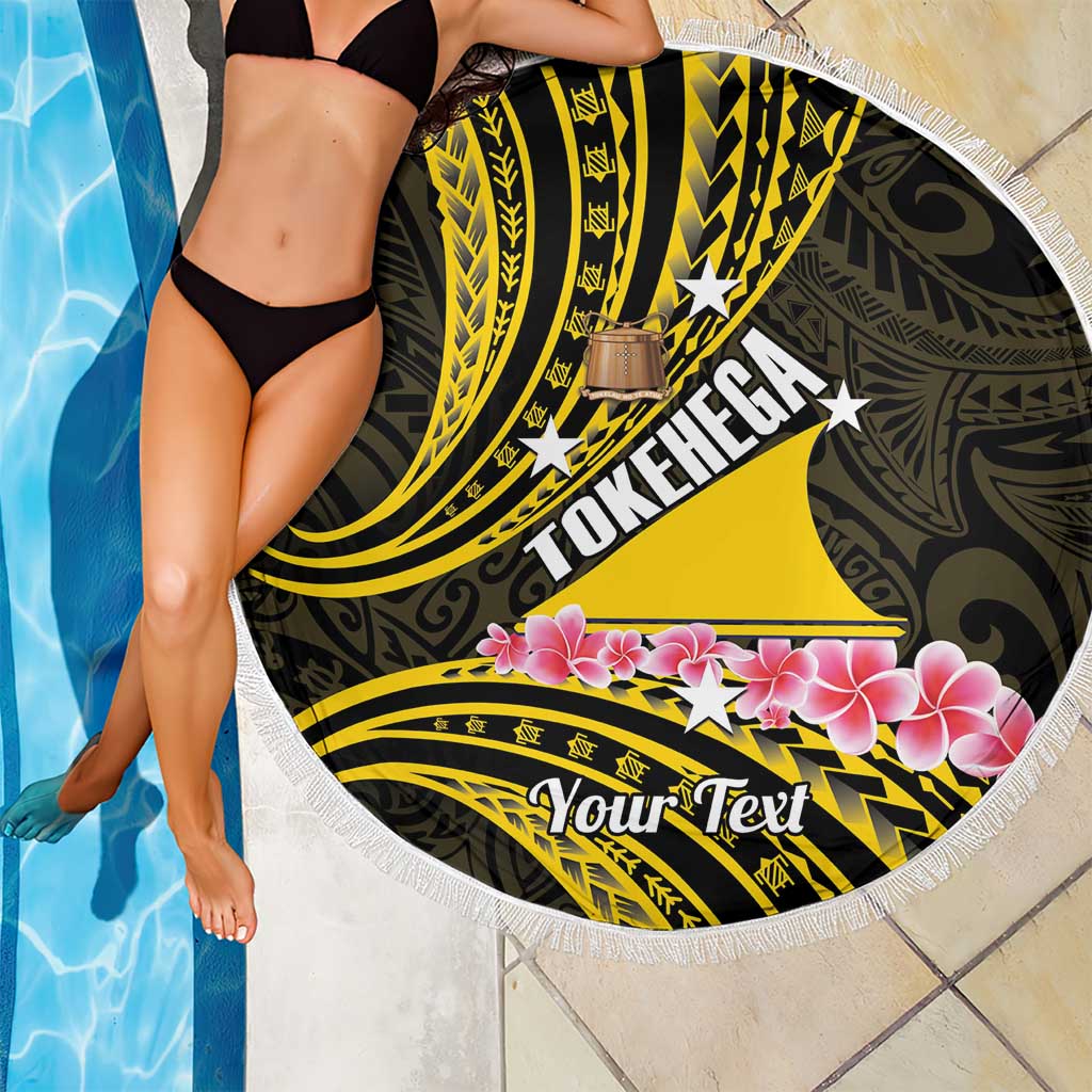 Personalised Tokelau Tokehega Day Beach Blanket Tokelauan Tatau Black Color - Polynesian Pride