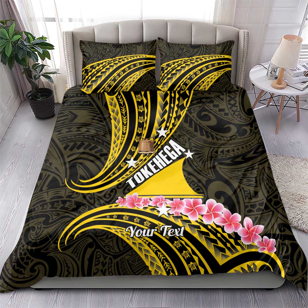 Personalised Tokelau Tokehega Day Bedding Set Tokelauan Tatau Black Color - Polynesian Pride
