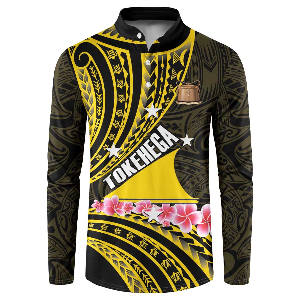 Personalised Tokelau Tokehega Day Button Sweatshirt Tokelauan Tatau Black Color - Polynesian Pride