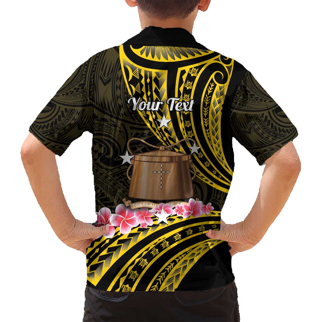 Personalised Tokelau Tokehega Day Family Matching Off Shoulder Short Dress and Hawaiian Shirt Tokelauan Tatau Black Color - Polynesian Pride