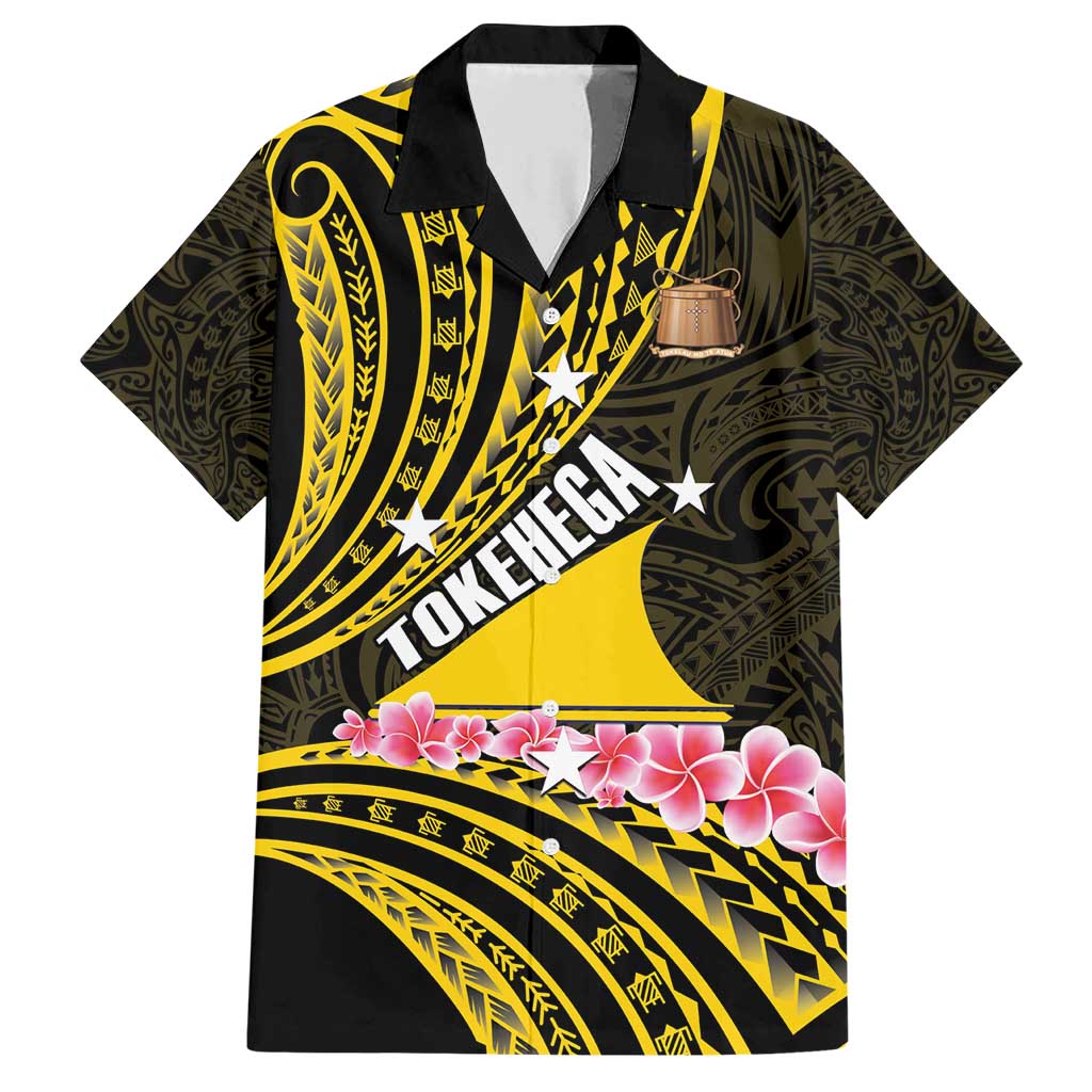 Personalised Tokelau Tokehega Day Family Matching Short Sleeve Bodycon Dress and Hawaiian Shirt Tokelauan Tatau Black Color - Polynesian Pride