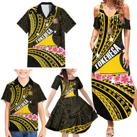 Personalised Tokelau Tokehega Day Family Matching Summer Maxi Dress and Hawaiian Shirt Tokelauan Tatau Black Color - Polynesian Pride