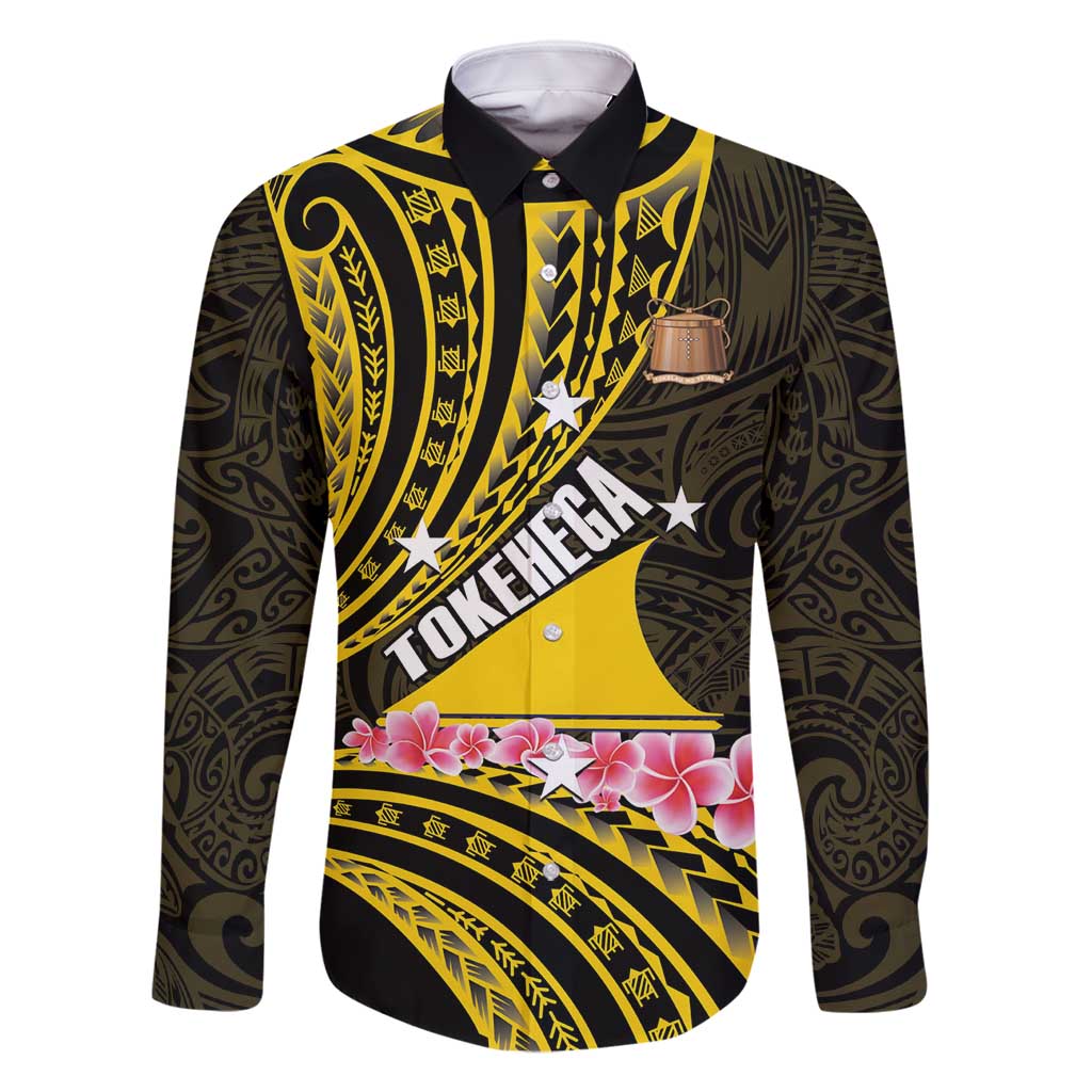 Personalised Tokelau Tokehega Day Family Matching Tank Maxi Dress and Hawaiian Shirt Tokelauan Tatau Black Color - Polynesian Pride