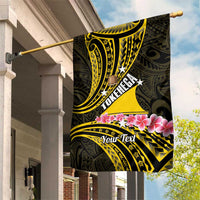 Personalised Tokelau Tokehega Day Garden Flag Tokelauan Tatau Black Color - Polynesian Pride