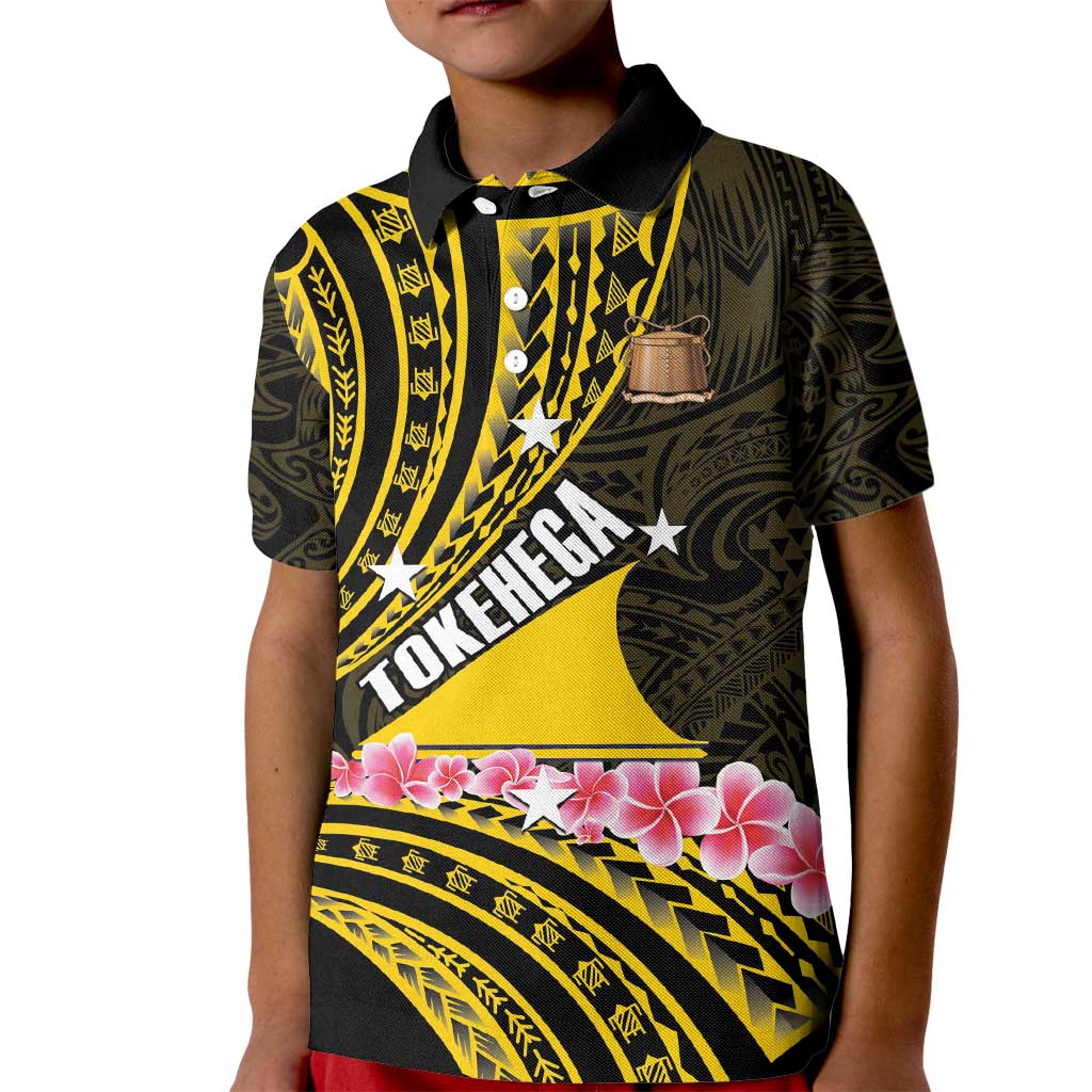 Personalised Tokelau Tokehega Day Kid Polo Shirt Tokelauan Tatau Black Color - Polynesian Pride