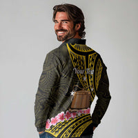 Personalised Tokelau Tokehega Day Long Sleeve Polo Shirt Tokelauan Tatau Black Color - Polynesian Pride