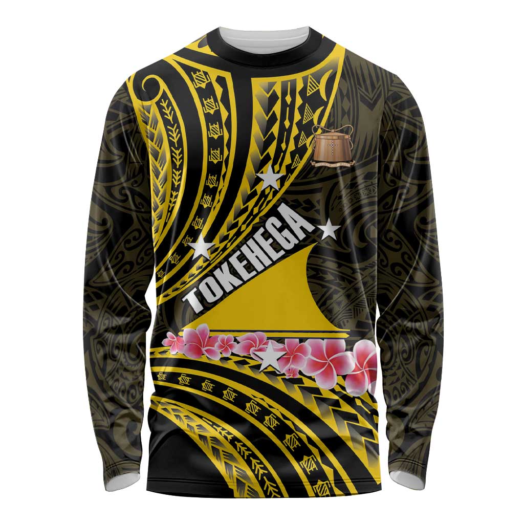 Personalised Tokelau Tokehega Day Long Sleeve Shirt Tokelauan Tatau Black Color - Polynesian Pride