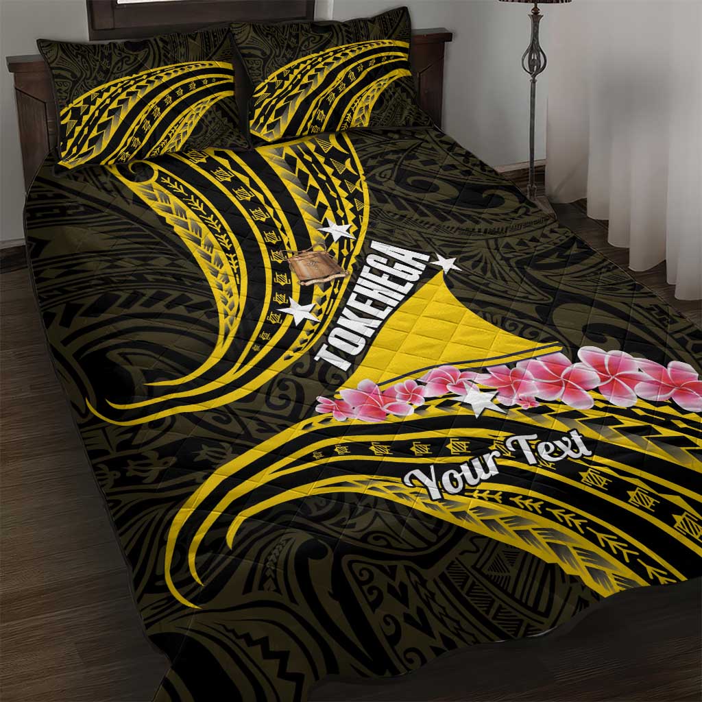 Personalised Tokelau Tokehega Day Quilt Bed Set Tokelauan Tatau Black Color - Polynesian Pride