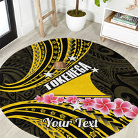 Personalised Tokelau Tokehega Day Round Carpet Tokelauan Tatau Black Color - Polynesian Pride