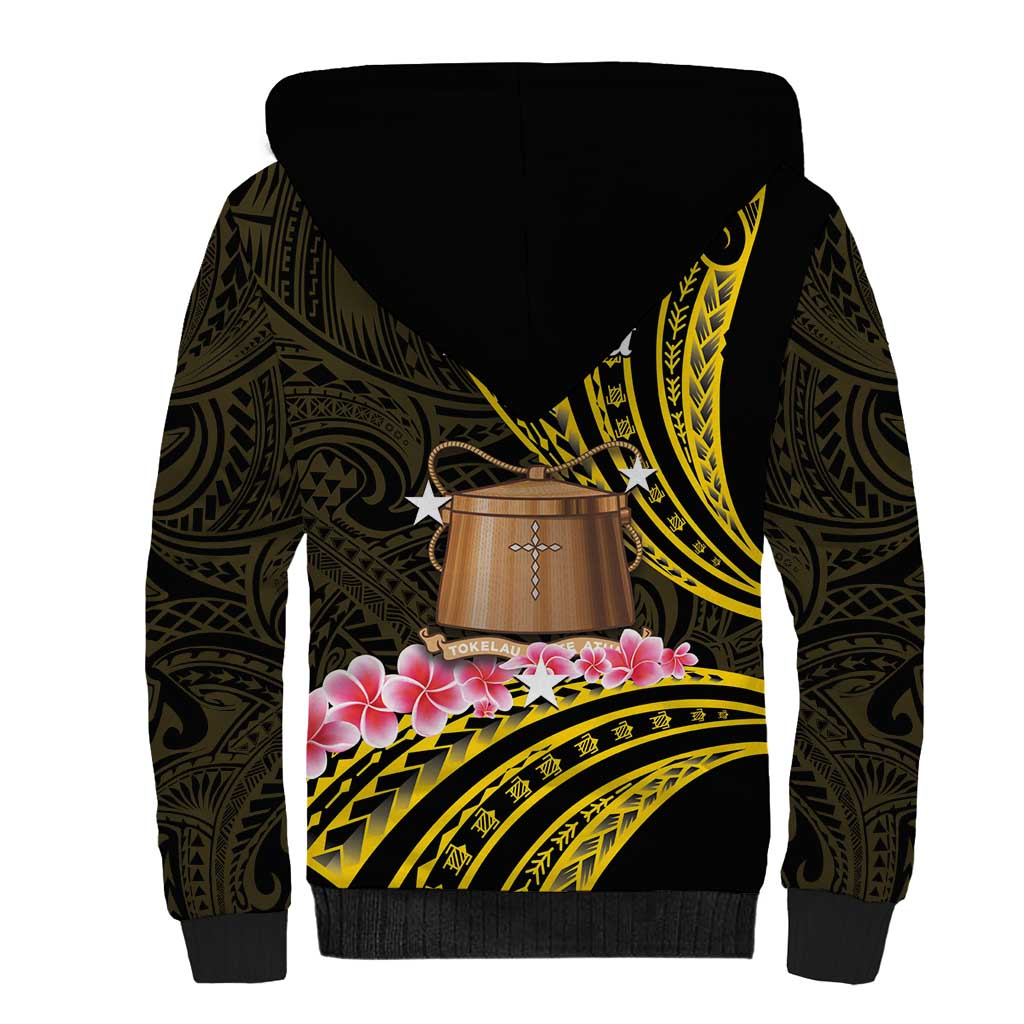 Personalised Tokelau Tokehega Day Sherpa Hoodie Tokelauan Tatau Black Color - Polynesian Pride