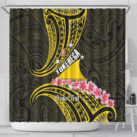 Personalised Tokelau Tokehega Day Shower Curtain Tokelauan Tatau Black Color - Polynesian Pride
