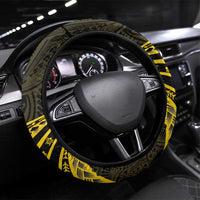 Tokelau Tokehega Day Steering Wheel Cover Tokelauan Tatau Black Color - Polynesian Pride