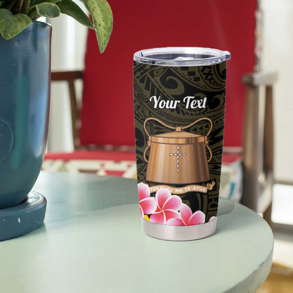 Personalised Tokelau Tokehega Day Tumbler Cup Tokelauan Tatau Black Color - Polynesian Pride