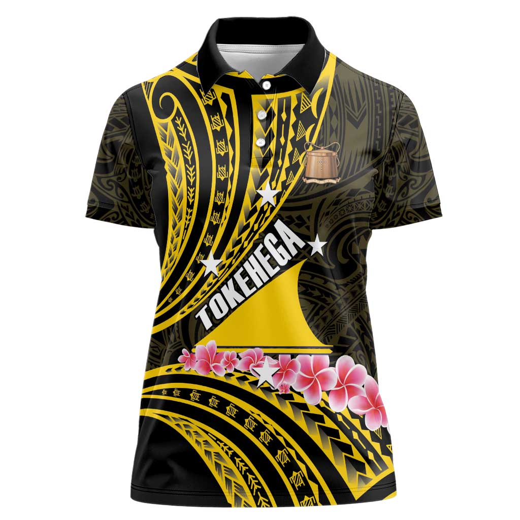 Personalised Tokelau Tokehega Day Women Polo Shirt Tokelauan Tatau Black Color - Polynesian Pride