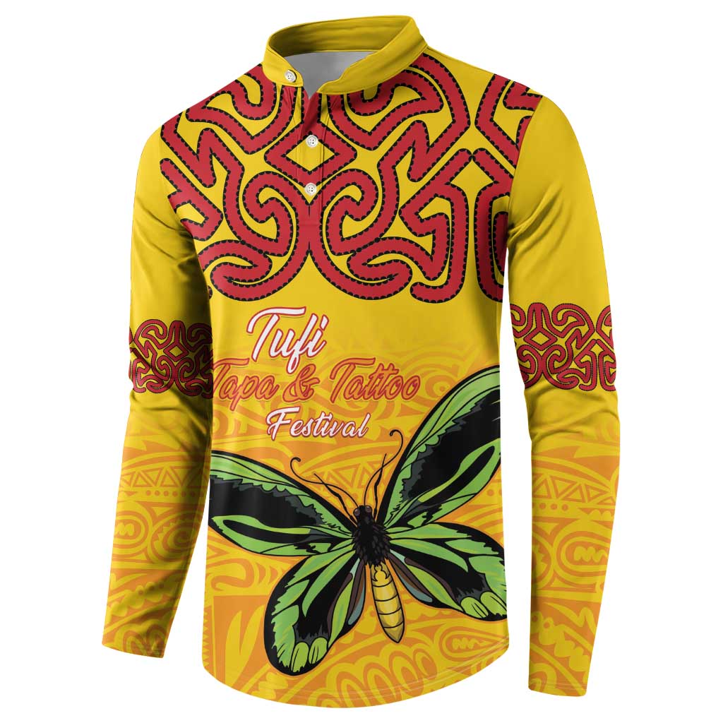 Personalised Tufi Tapa and Tattoo Festival Button Sweatshirt PNG Oro Butterfly Tapa Pattern LT14 - Polynesian Pride