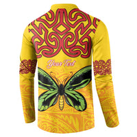 Personalised Tufi Tapa and Tattoo Festival Button Sweatshirt PNG Oro Butterfly Tapa Pattern LT14 - Polynesian Pride