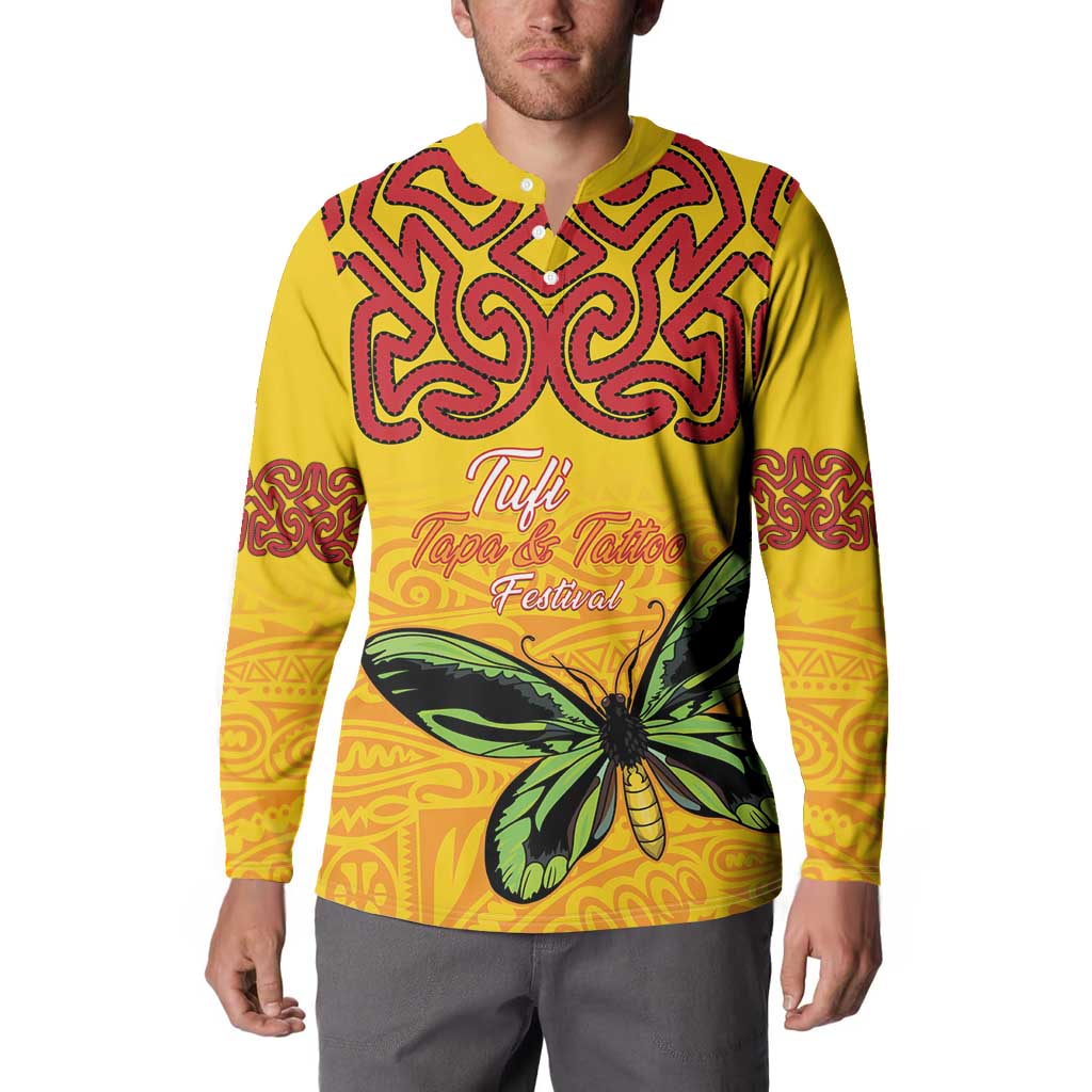 Personalised Tufi Tapa and Tattoo Festival Button Sweatshirt PNG Oro Butterfly Tapa Pattern LT14 - Polynesian Pride