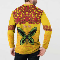 Personalised Tufi Tapa and Tattoo Festival Button Sweatshirt PNG Oro Butterfly Tapa Pattern LT14 - Polynesian Pride
