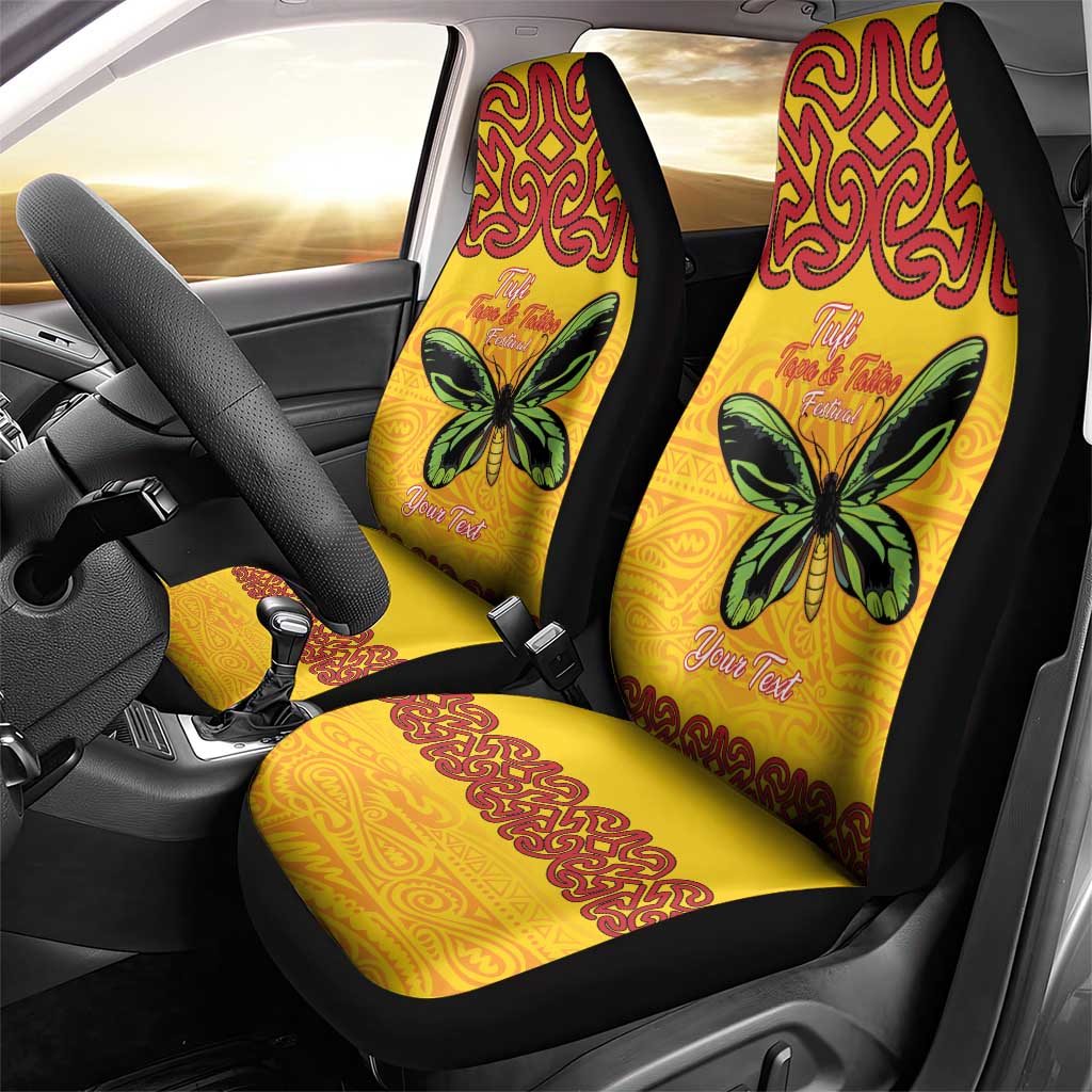 Personalised Tufi Tapa and Tattoo Festival Car Seat Cover PNG Oro Butterfly Tapa Pattern - Polynesian Pride