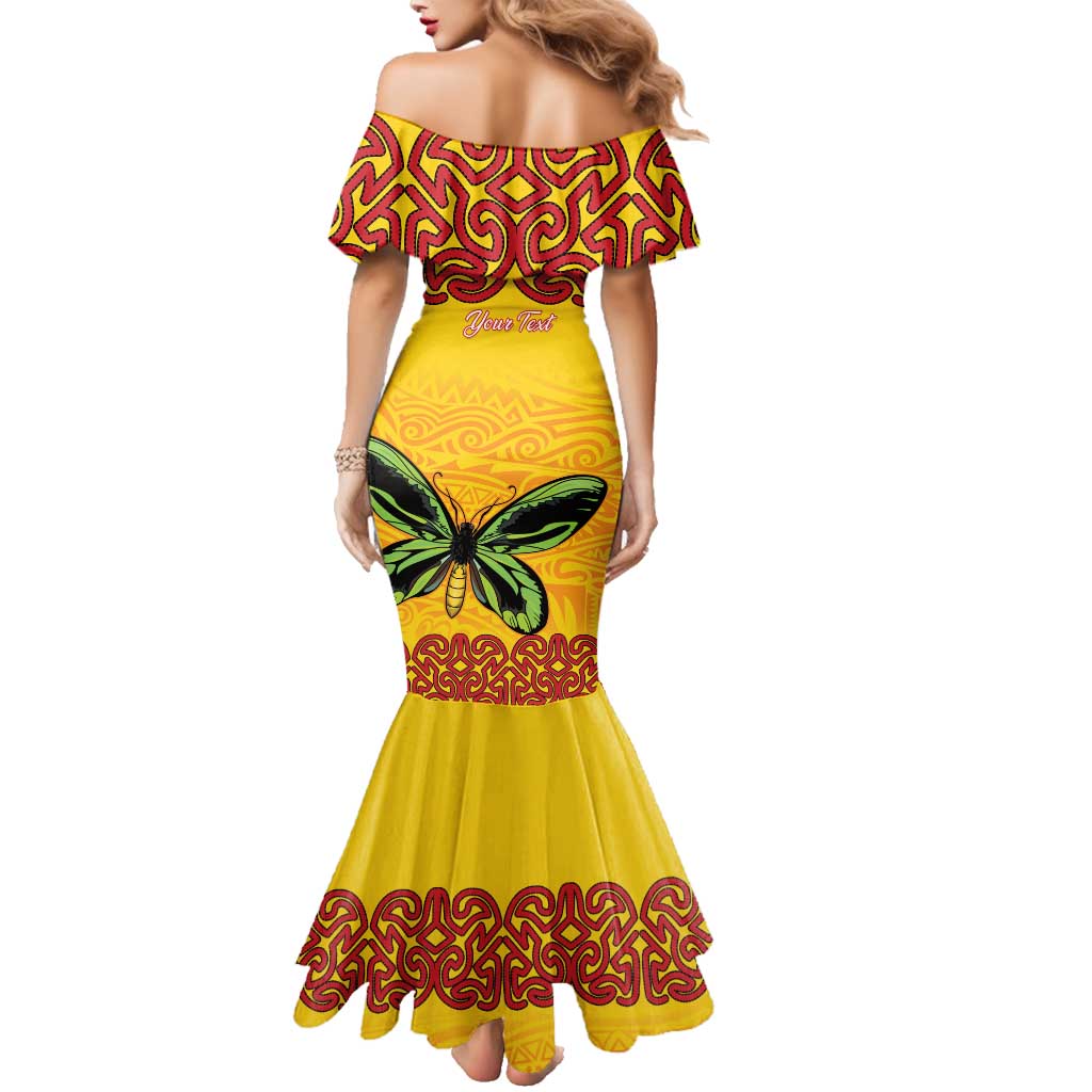 Personalised Tufi Tapa and Tattoo Festival Family Matching Mermaid Dress and Hawaiian Shirt PNG Oro Butterfly Tapa Pattern - Polynesian Pride